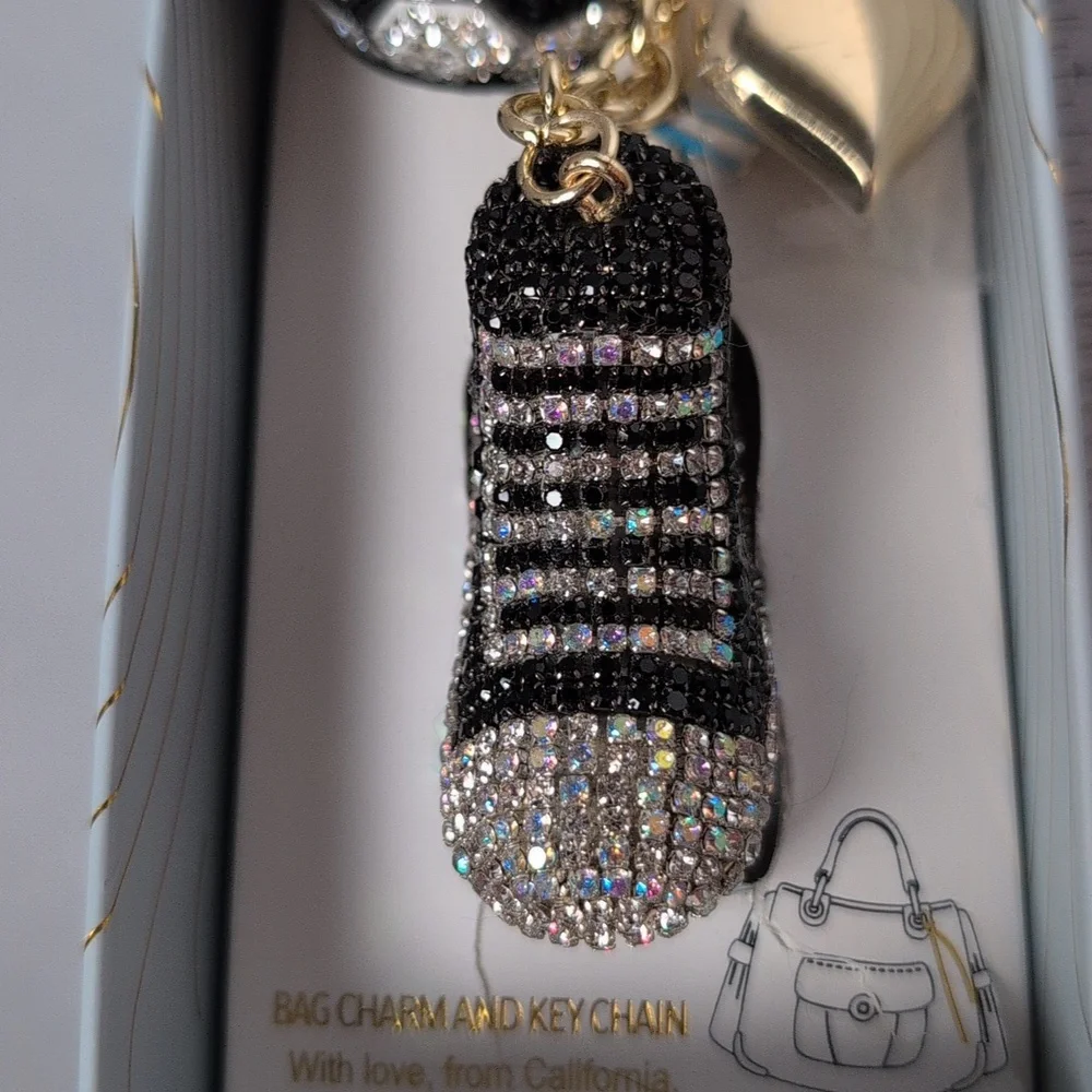 Eye Candy Los Angeles Crystal Soccer Themed Bag Charm & Key Chain